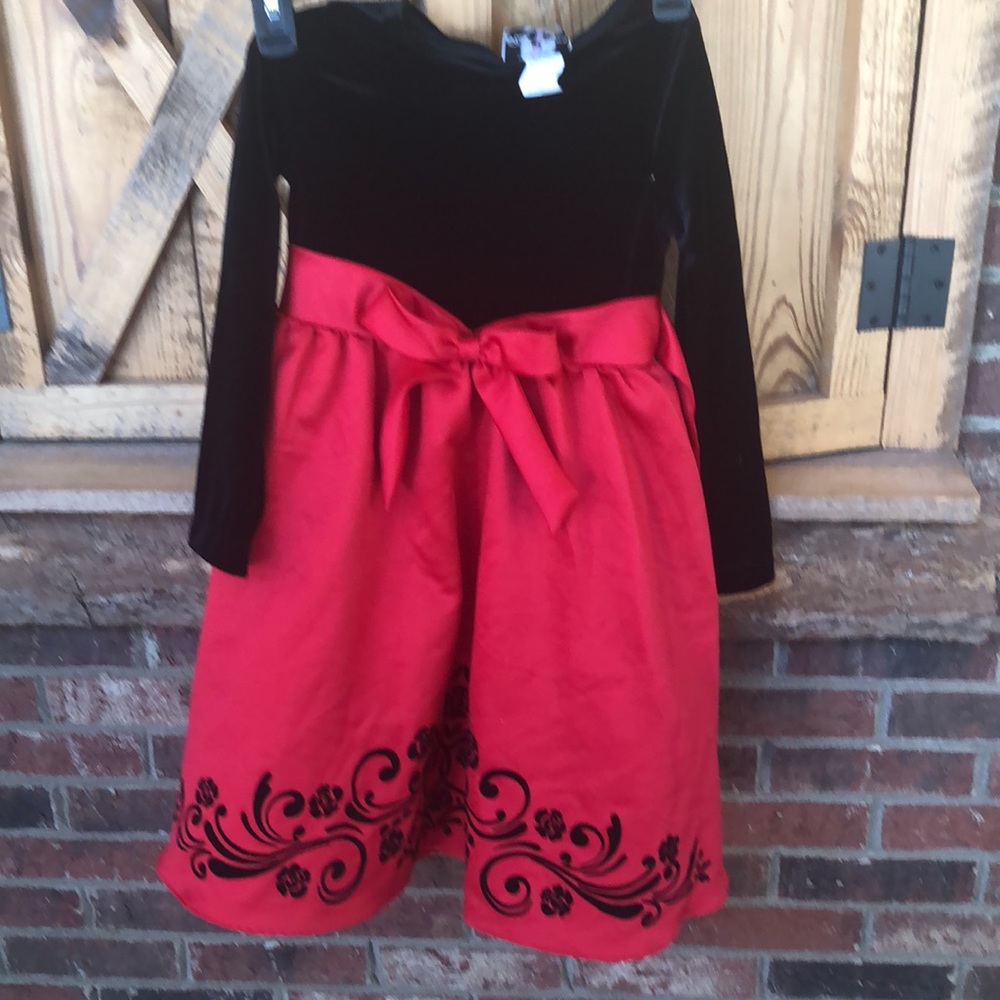 Girls Holiday Size 7 red and black rare edition dress - Picture 3 of 7